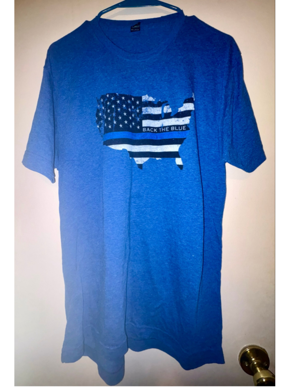 Men's Tultex Back The Blue Graphic T-Shirt, Size L, Blue
